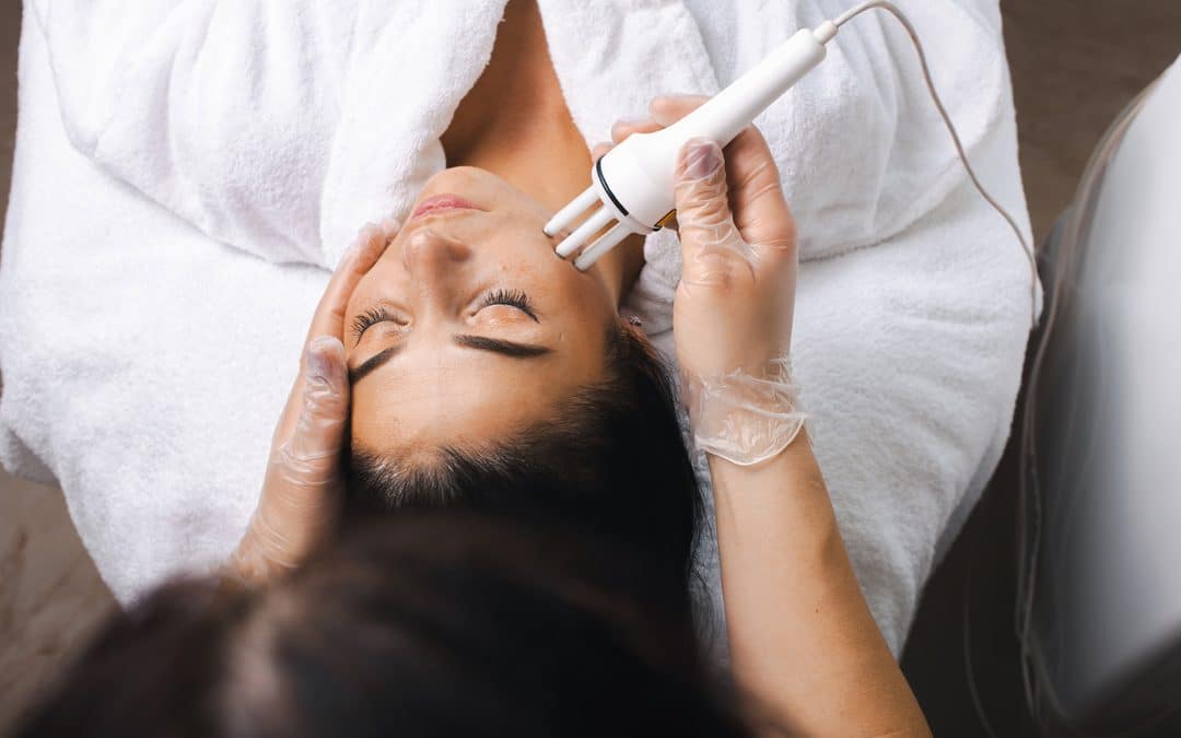 Woman getting a cosmetic skin treatment at a med spa in Metairie, LA