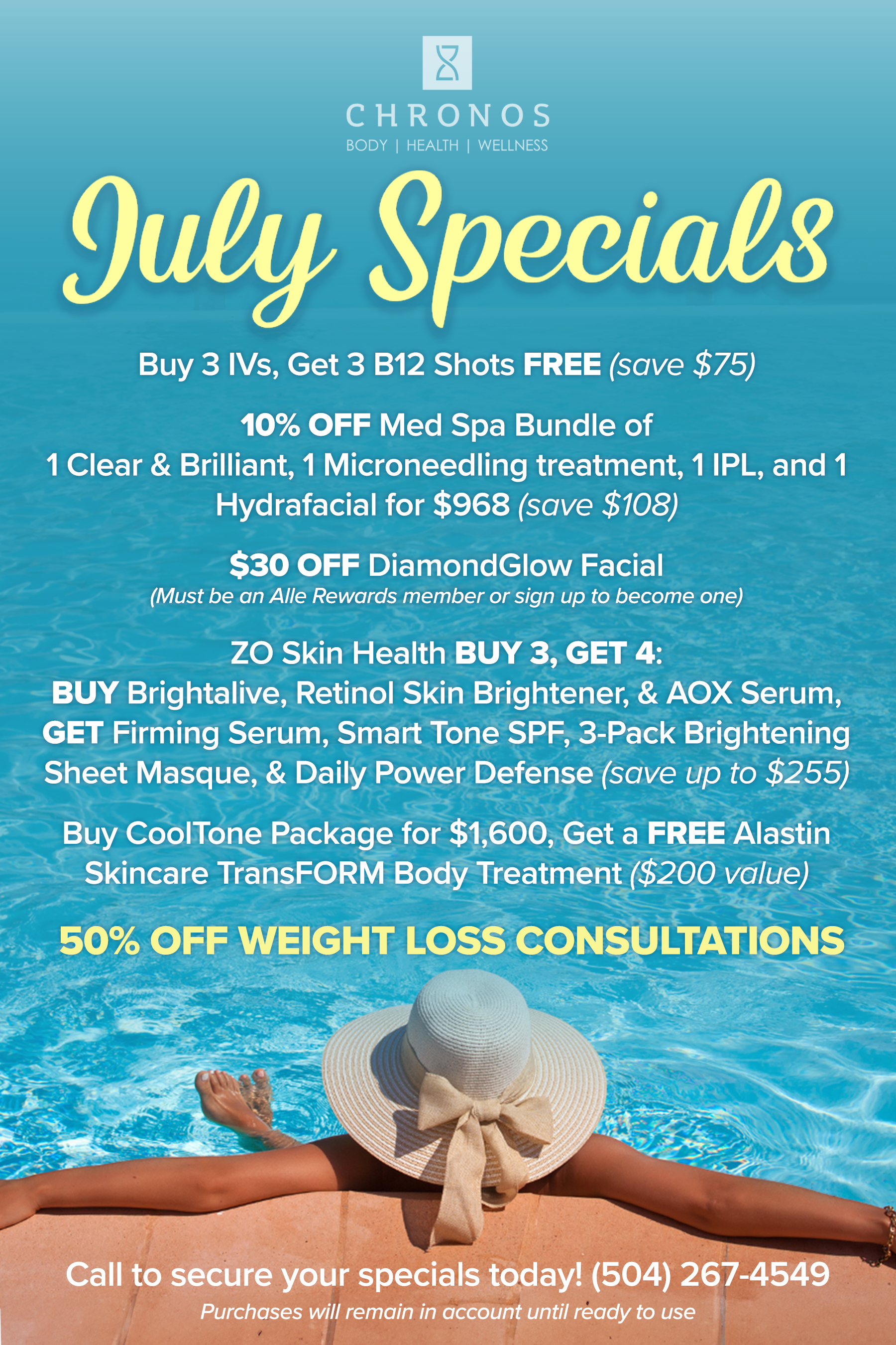 February Specials at Chronos Body Health & Wellness in Metairie, LA